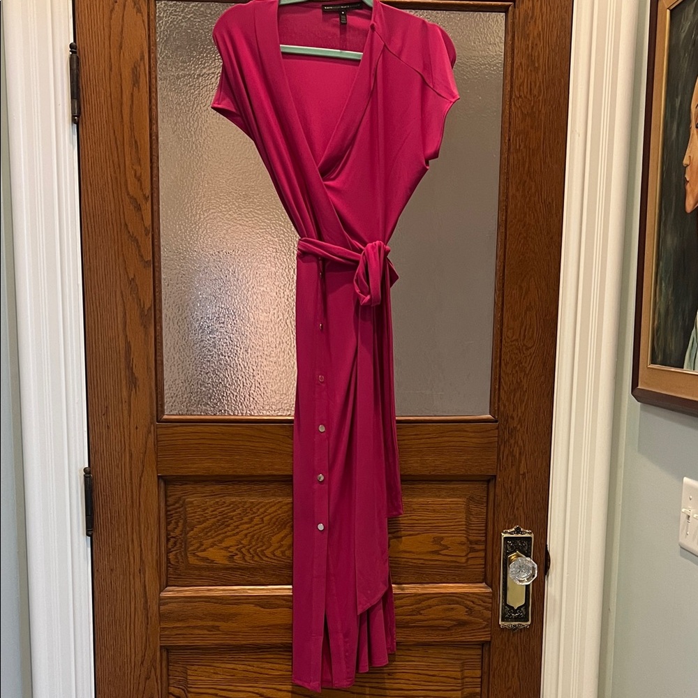 White House Black Market Fuchsia High Low Wrap Dress